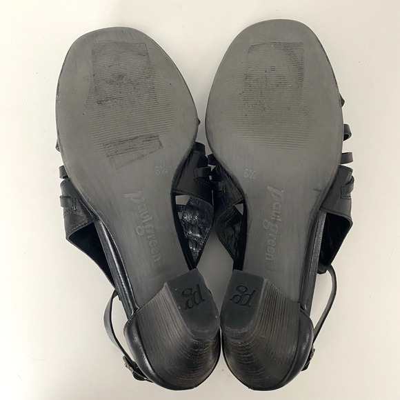 PAUL GREEN Christy Sandal Caged Ankle Strap Open Toe Black Strappy 6.5 UK 9 US - Picture 9 of 11